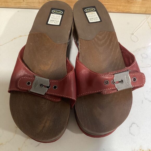 NEW Dr. Scholl’s Original Max Wedge Slip On Sandals Sz 8 Red - Picture 5 of 8